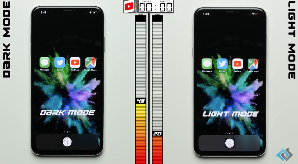 Dark mode su iPhone test