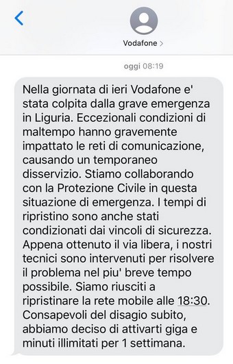 SMS Vodafone down