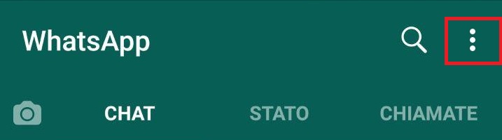 Pulsante Altre opzioni WhatsApp
